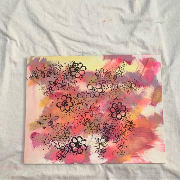 Abstract Floral Canvas Painting Original Acrylic - Picture 8 of 10